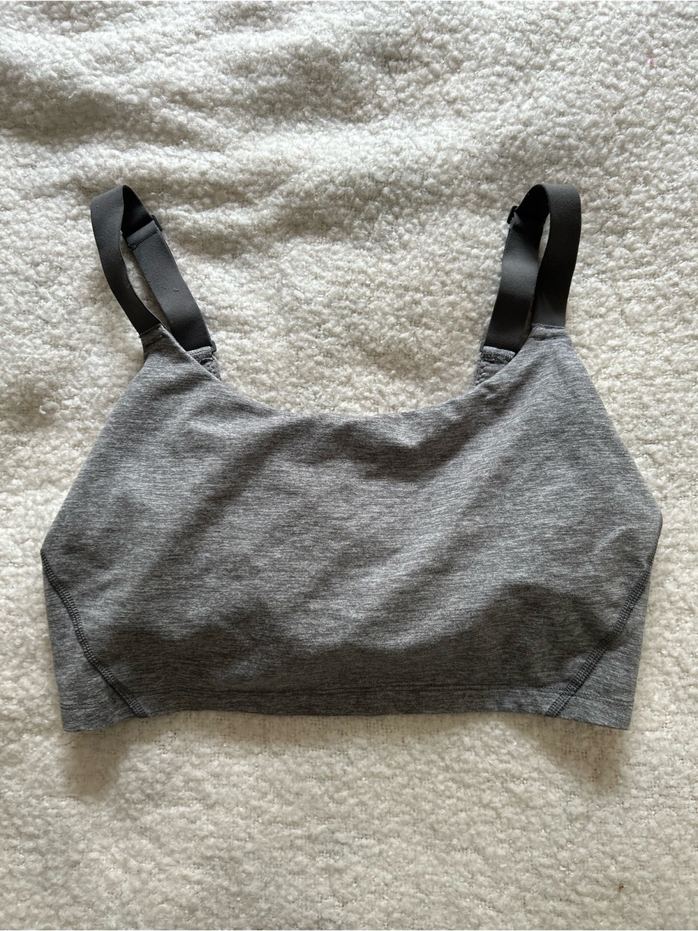 Gray Seamless Sports Bralette with Adjustable Straps